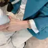 A girl with a thick chain bracelet from Europe and America, a niche Cuban chain, hip-hop, exaggerated personality, and retro bracelet from Instagram details Picture